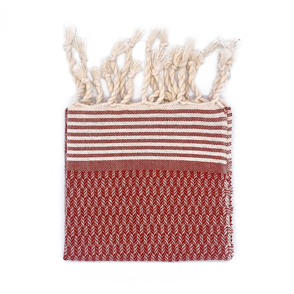 Eigenlabel Fouta Tweed Rot div. Größen