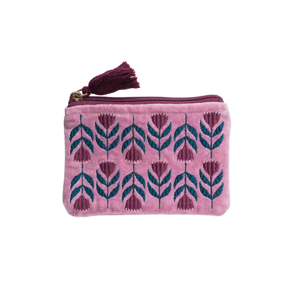 Tranquillo Samttäschchen - Violette Blüten