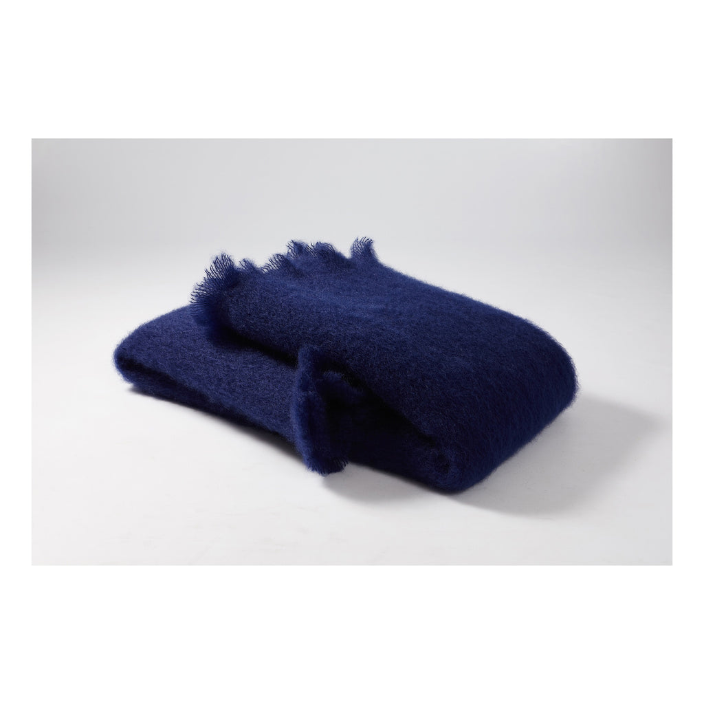 Mantas Ezcaray Schal Mohair - Ref 5 - 18x170 dunkelblau